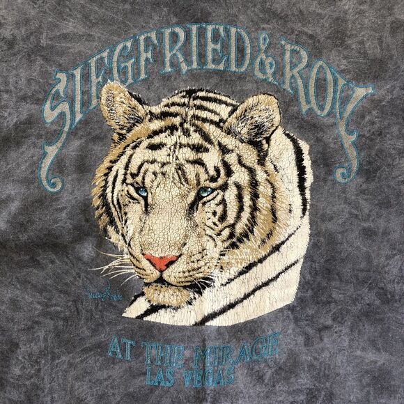 VTG Siegfried and Roy Mirage Shirt Mens Medium White Tiger Graphic Las Vegas - Picture 3 of 8
